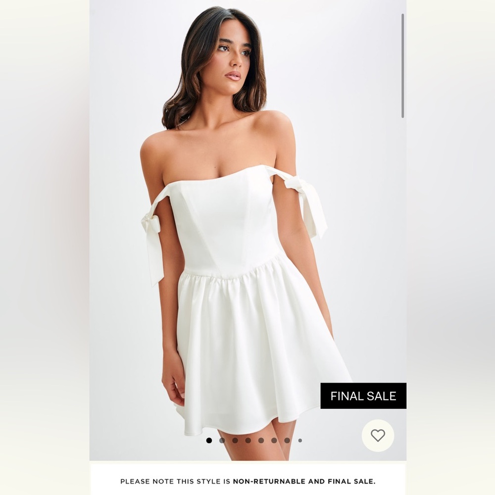 Meshki Rita Satin Mini Dress with bow sleeves - medium